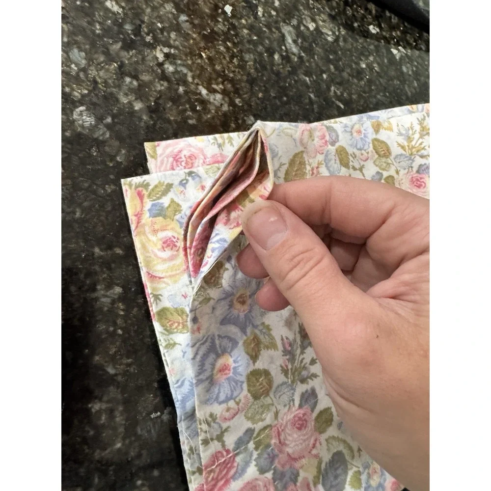 Vintage Laura Ashley Shower Curtain Floral 3 Pc Valance Cottagecore Shabby USA